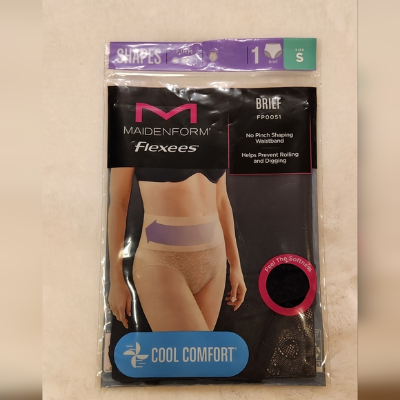 Maidenform Flexees Shaper Brief Black Lace Firm Cool Comfort Size Small New - Picture 2 of 12
